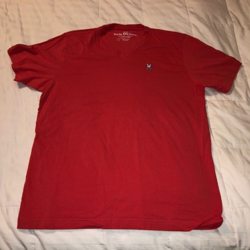 Psycho Bunny Mens Classic V neck Orange sz 7 NWOT
